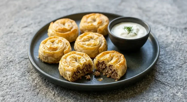 Mantije, bouchées feuilletées à la viande de bœuf